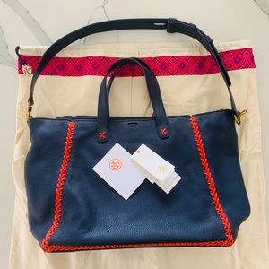 Tory Burch Whipstitch Medium Tote Leather Handbag